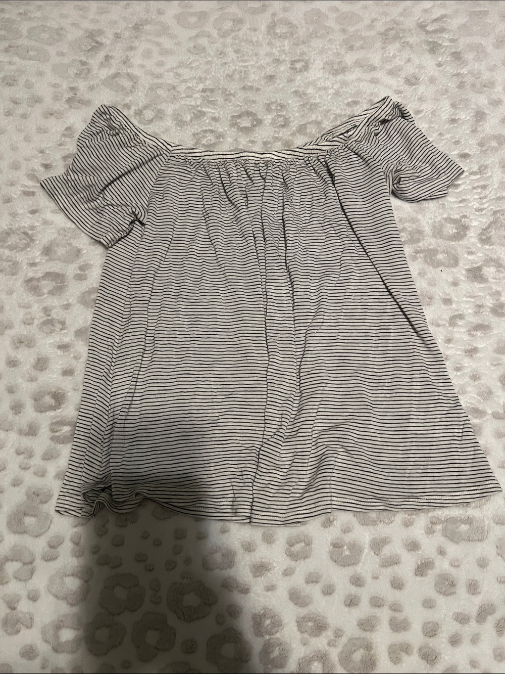 Striped Off-Shoulder Women’s Blouse in White and Black